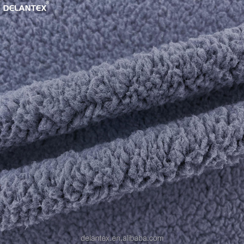 Wholesale 100% Polyester Knitted Black Thick Sherpa Fleece Fabric by the Yard
