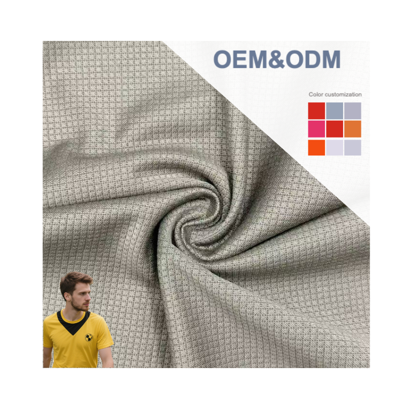 Delantex 100%polyester Small square 215gsm Men's Tops Fabric