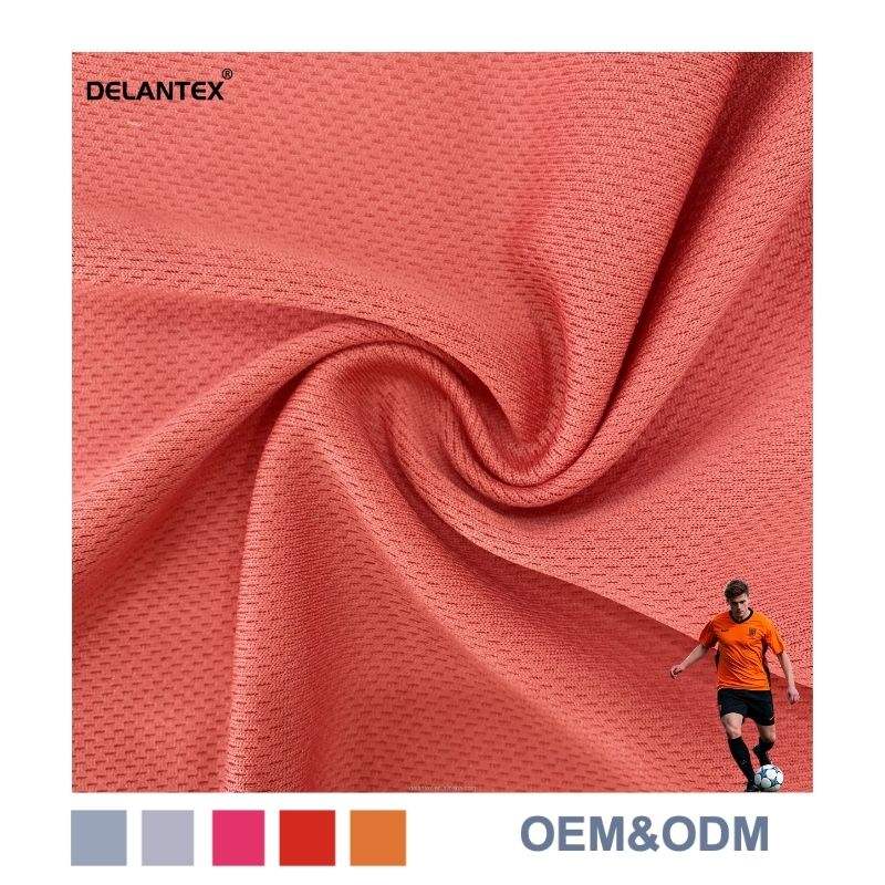 Delantex Good Quality Quick Dry Mesh Fabric 100% Polyester Weft Knitting Fabric for Sportswear