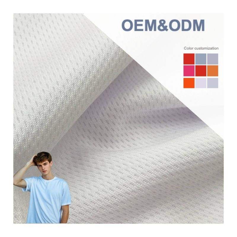 Delantex Outdoor Quick Dry Bird-Eye Plain Polyester Fabric Functional Knit for Garments