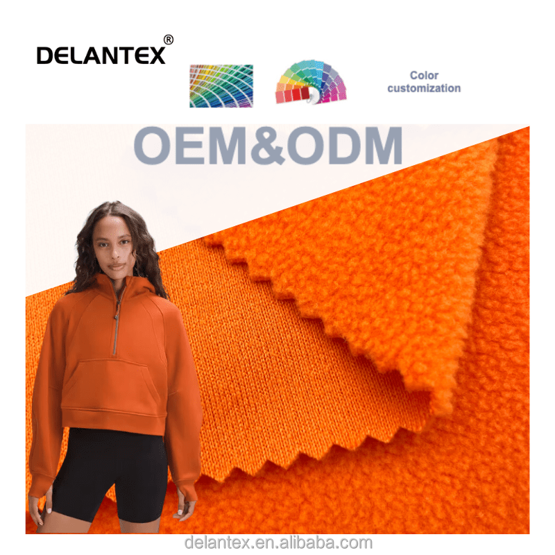 Delantex Single Sided Brushed 1 Side Polar Fleece Zipper Jacket for Sale Fabric