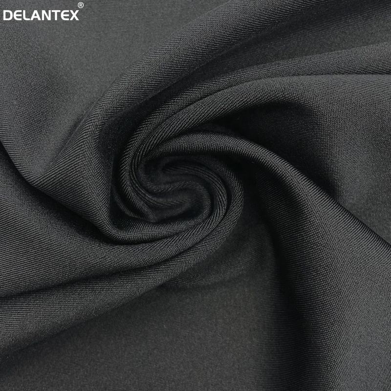 Delantex High Quality 250gsm Shinny Stretch Spandex Polyester Fabric for Sportswear