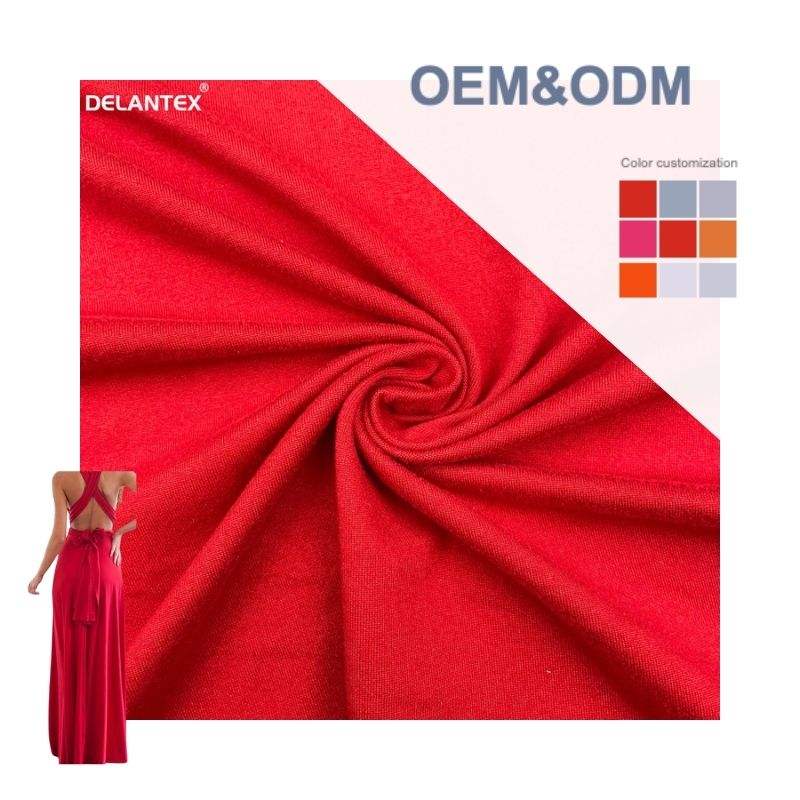 Delantex Anti Static Double Brush 96% Polyester 4% Elastane DTY Jersey Fabric for Garment