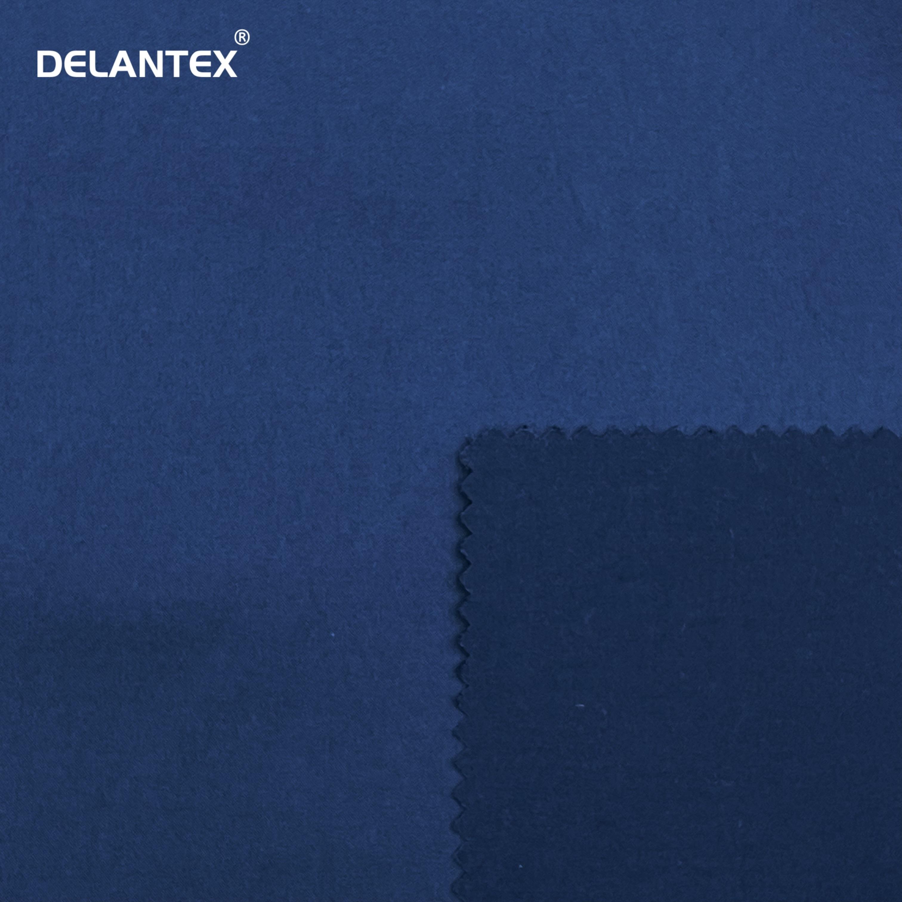Delantex Blue Color 100 Polyester Microfiber Peach Skin Fabric for Beach Shorts