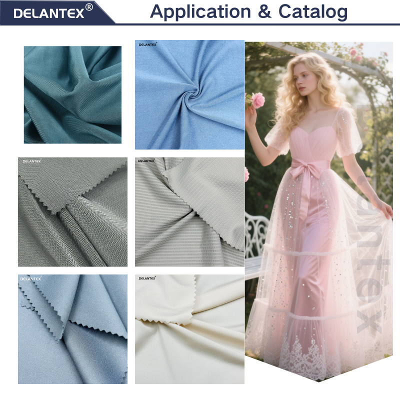 Delantex Solid Power Mesh Fabric for Elastic Dress 180gsm Soft Mesh Fabric Wholesale