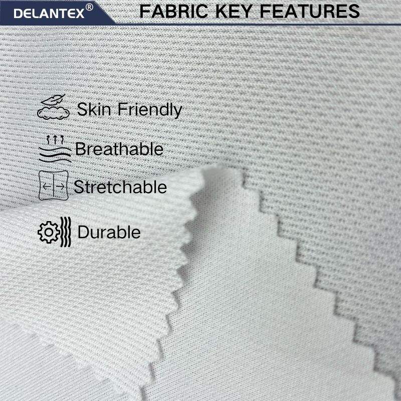 Delantex Professional Knitted 100% Polyester Poly Mesh Net Bird Eye Mesh Micro Pique Slim Fabric