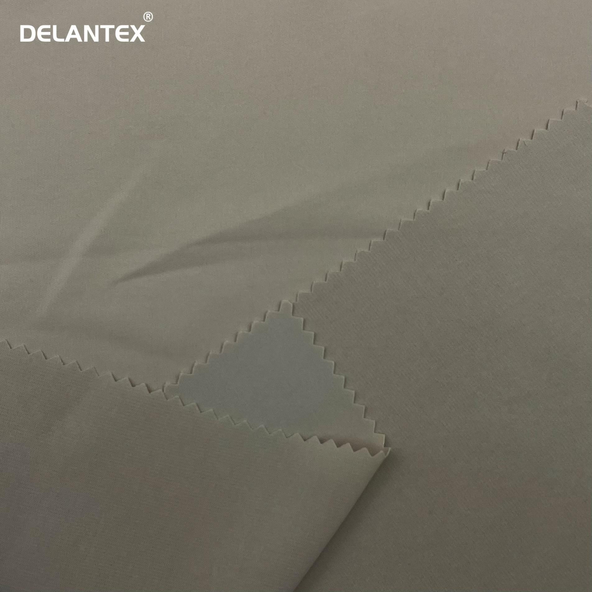 Delantex Stretch Matting Poka Plain Dyed 100% Polyester Woven Polyester Fabric for Women Dress Clothing