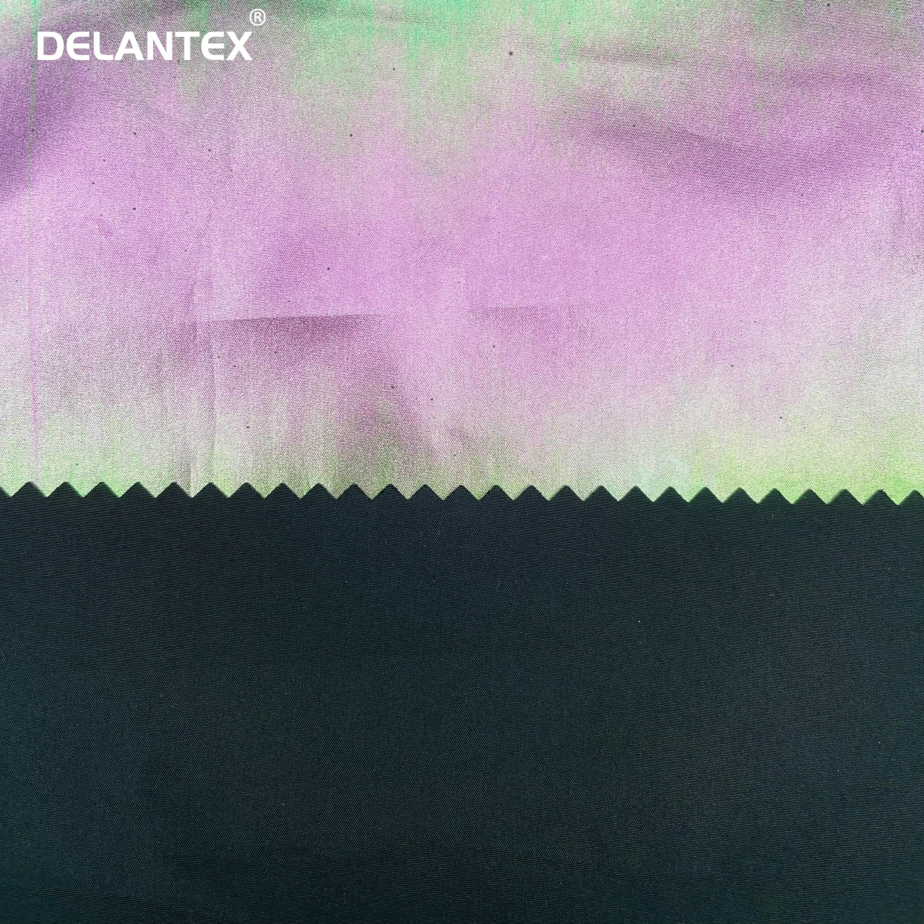 Delantex 100 Polyester Foiled Stamping Shinning Polyester Fabric for Costume