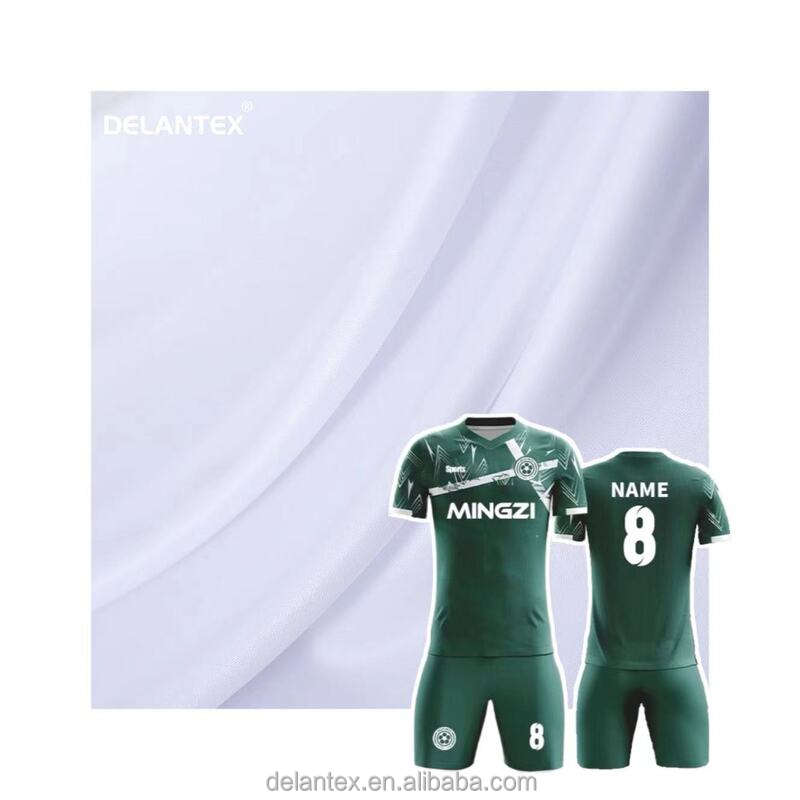 Delantex 100% Polyester Dyed Knitted Sublimation Jersey Solid Interlock White Knit Fabric Sublimation Print Fabric
