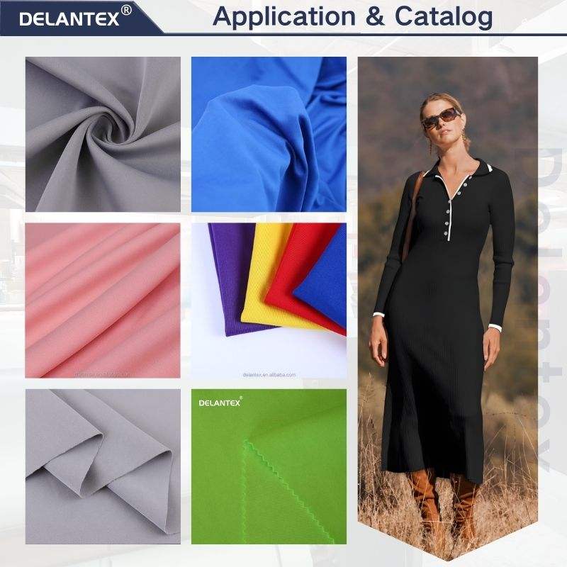 Delantex Dry Fit Moisture Wicking Model Polyester Spandex 250gsm scuba Fabric for Sports Garment T-shirts