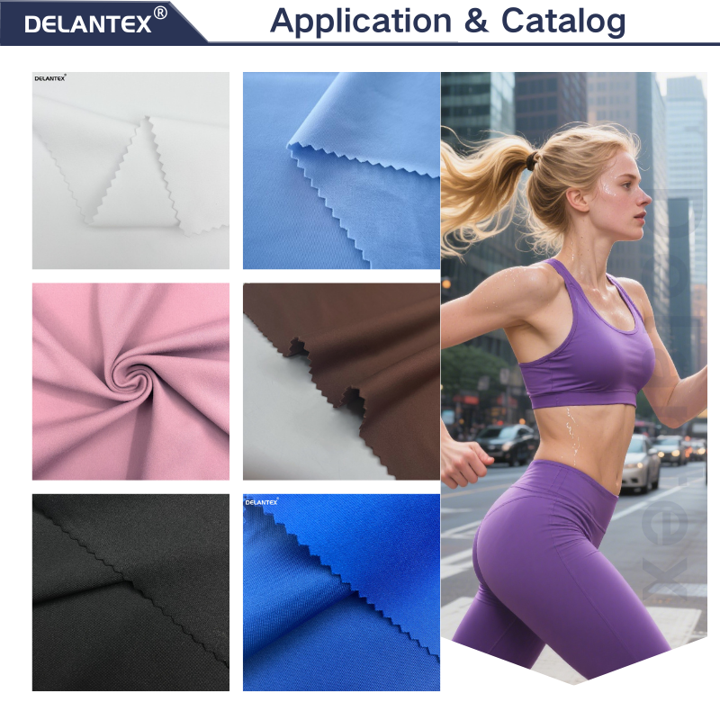 Delantex Top Knit Fabric Weft Stretch Fabric 220gsm 168cm Made Spandex for Yoga Shape Wear Wear