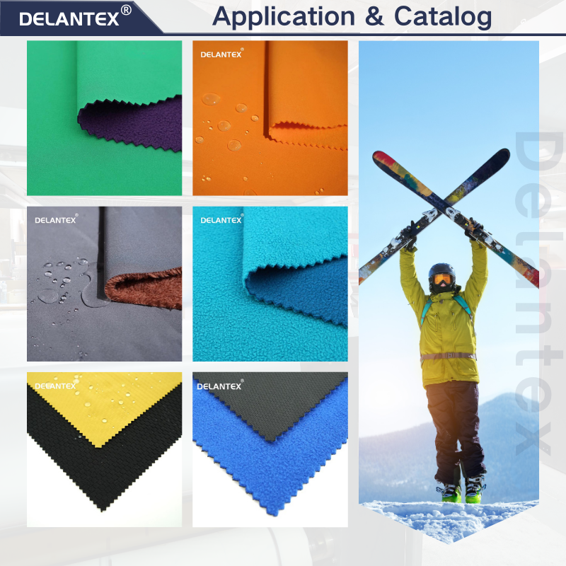 Delantex Brand New 100% Polyester Polar Fleece Fabric Composite Softshell Waterproof Breathable for Outdoor Use Low Price
