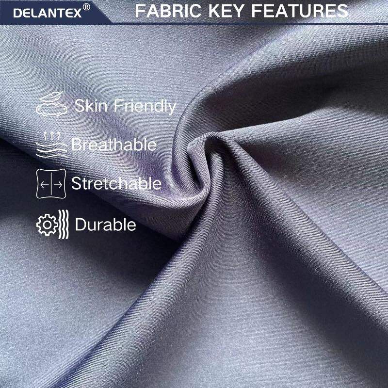 Delantex Hot Sale Promotion Black Polyester Spandex Stretch Interlock Fabric 280gsm for Sell to American Market