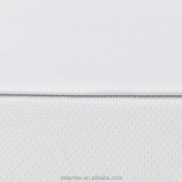 Delantex Wholesale White Polyester Honeycomb Mesh Sports Jersey Fabric for Football Jersey Sublimation Printing T-shirt