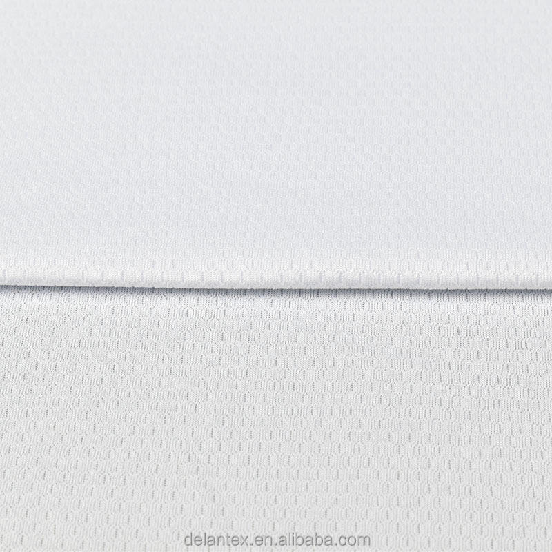 Delantex Wholesale White Polyester Honeycomb Mesh Sports Jersey Fabric for Football Jersey Sublimation Printing T-shirt