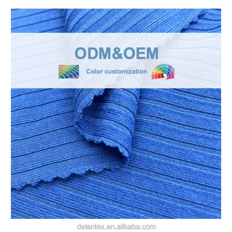 Knit 8*5 Rib Jersey Fabric Soft Hand Feel Weft Wholesale Custom Reversible Ribbed Fabric Free Sample