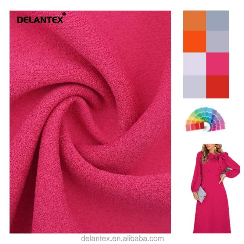 Delantex Women Suit Scuba Knit Crepe Jersey Textile Fabric Polyester Spandex for Dress
