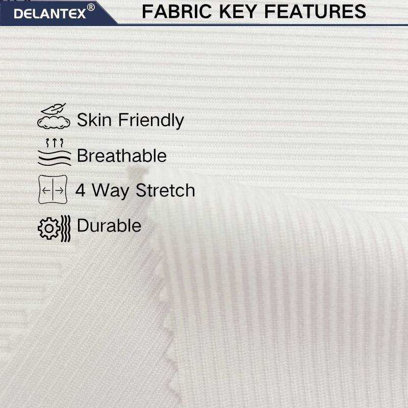 Delantex Hot Sale 2*2 Small Pit White Rib Jersey Fabric for T-shirt Free Sample