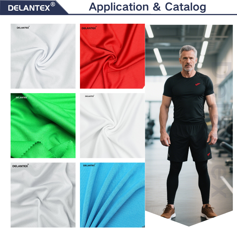 Delantex Grey Cationice Dty Brushed Polyester Spandex Jersey Fabric with One Side Fleece