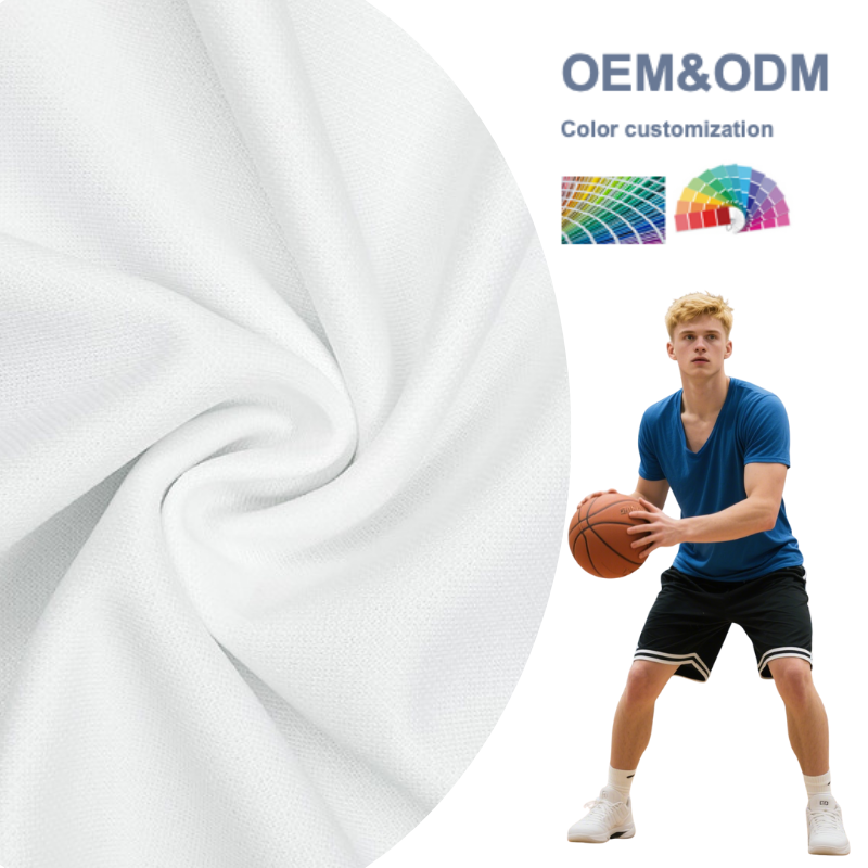 Delantex Dye Sublimation Polyester Fabric White Color Quick Dry Mesh Fabric Mesh Fabric