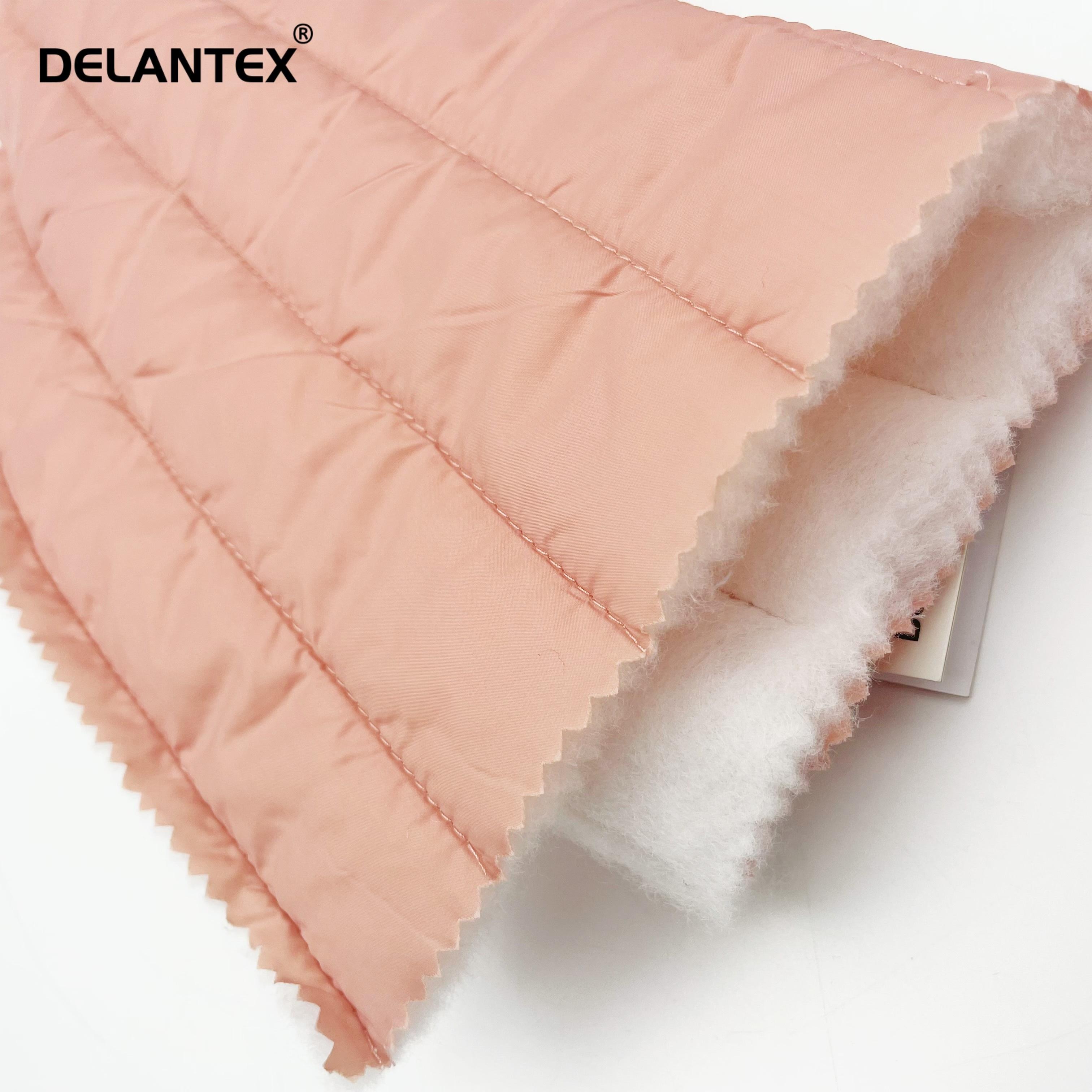 Delantex Wholesales 190GSM 80 Polyester 20 Nylon Fashion 2 Layers Comfortable Quilted Fabric for Winter Jacket