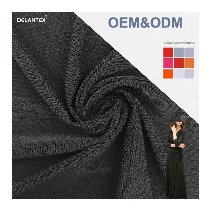 Delantex Ladies Wear ITY Fabric High Quality Drape 95polyester 5spandex Jersey Fabric for Skin Friendly Dress Free Sample