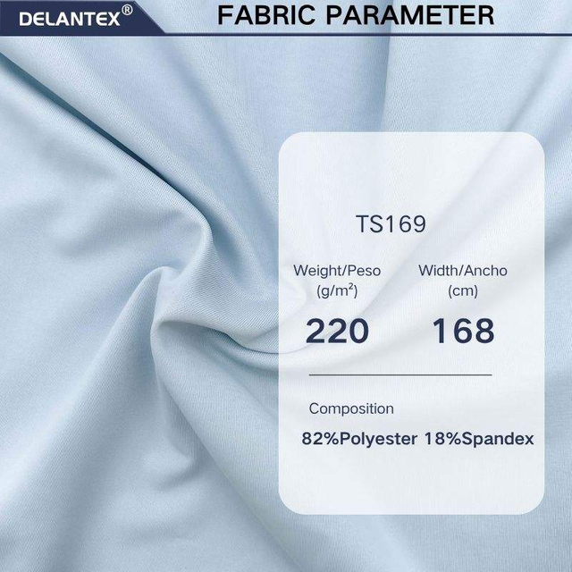 Delantex Stretch 220GSM 168CM High-density Needle Breathable Fabric for Yoga Leggings Sportswear Haze Blue