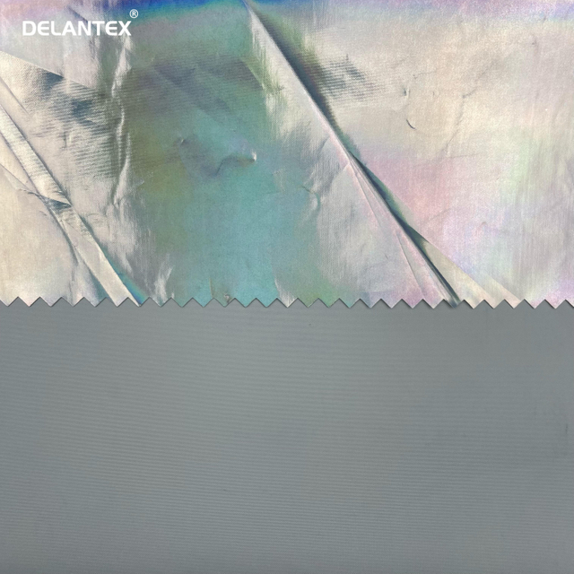 Delantex Lightweight Waterproof Polyester Reflective Fabric Silver Coated Taffeta Fabric for Car Cover Umbrella Free Sample
