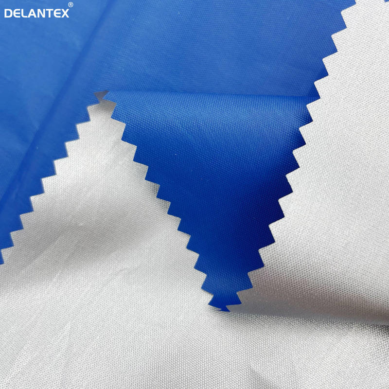 Delantex Lightweight Blue PW Silver Water Repellent Windproof 100% Polyester Fabric for Girls' Rain Coat Use Outdoor Lining