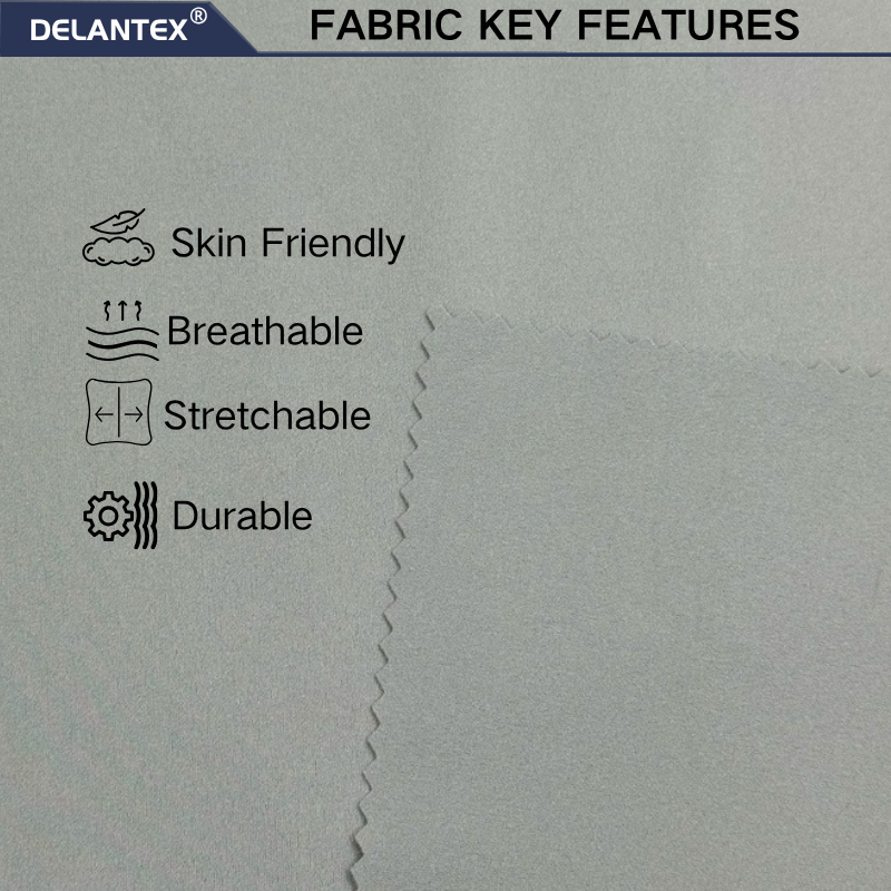 Delantex Nylon and Spandex Fabric Material Knitted Fabric for Yoga Swim Outdoor Wicking Sportwear Supplier