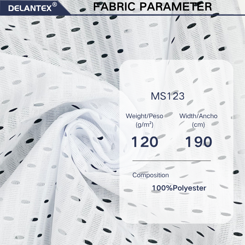 Delantex Sport Wear Material 100% Polyester Eyelet-Bird-Eye Mesh Fabric Knit for Clothing Sublimation Fabric