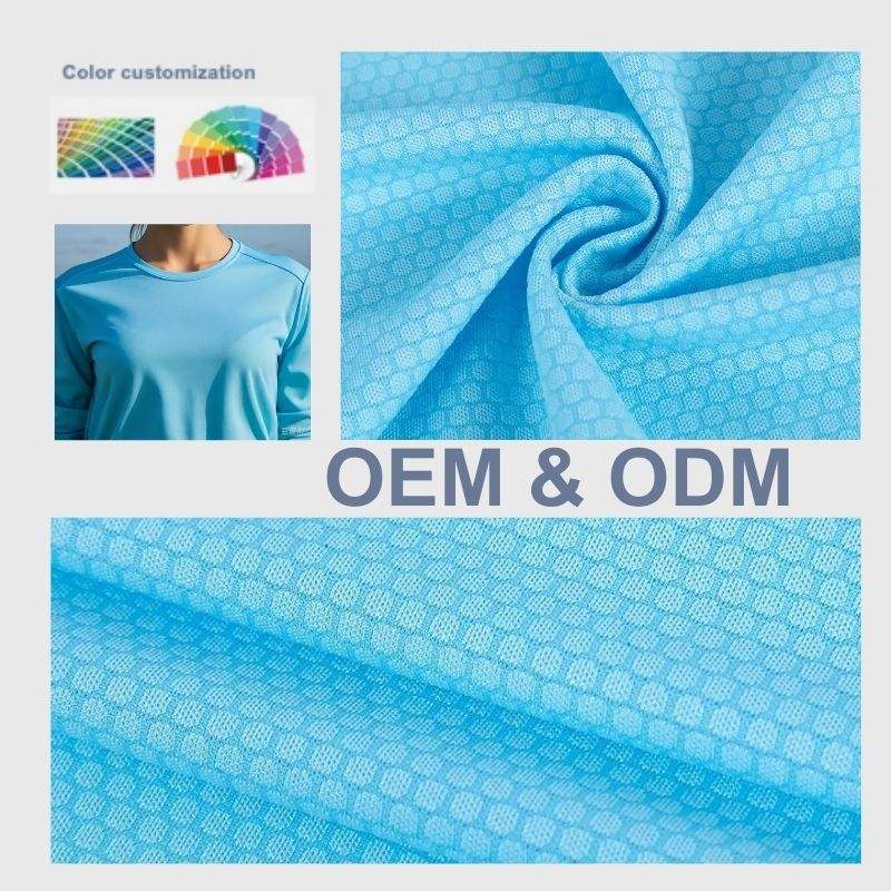 Delantex High Quality Honeycomb 100 Polyester Mesh Fabric Basketball Jersey Mesh Fabric for Sport T-shirt Free Sample