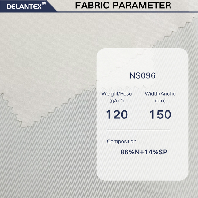 Delantex 86% N+14% SP Raw Material Four-way Elastic Medium Strength Knitted Sportswear Fabric Wholesale Supplier