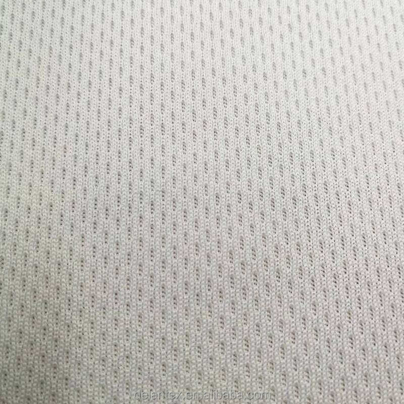 Delantex Anti Yellow Bird Eye Mesh Fabric White Sublimation Fabric for T Shirt Free Sample