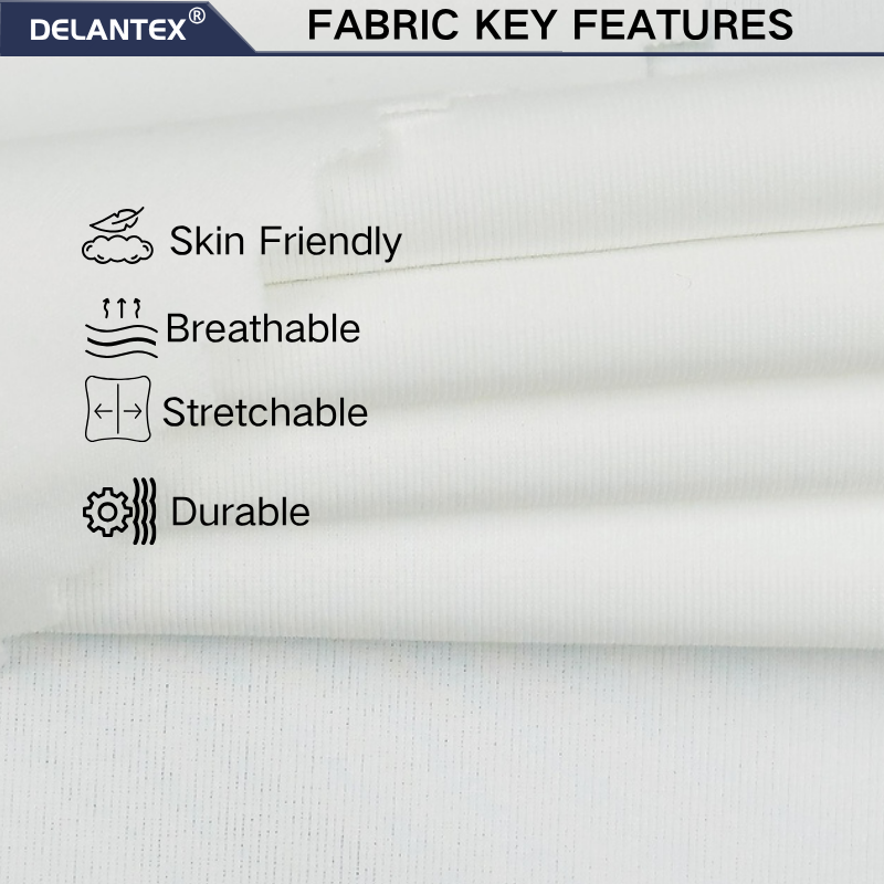 Delantex Skin Friendly Polyester Ice Silk Fabric Sunscreen Clothing and Mask Material 200 Gsm Pollydex Fabric for Sublimation