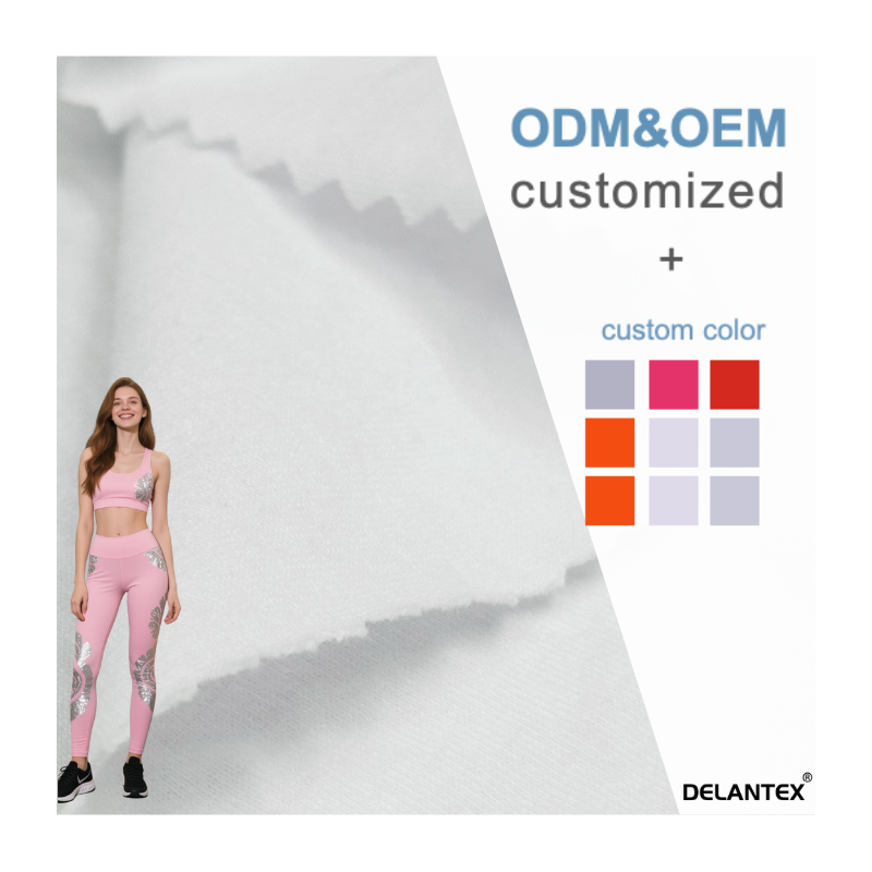 Delantex Moisture Wicking 62%Polyester 5% Spandex Stretchy Womens Fabric Wholesale Soft Touch Fabric Jersey