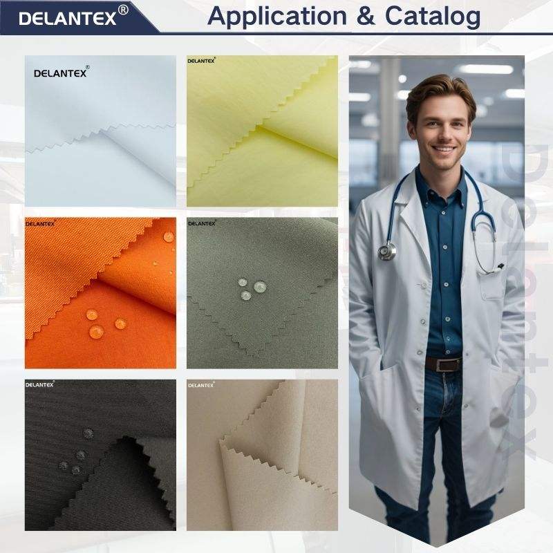 Delantex 120GSM High Elastic 94% Polyester 6% Spandex Plain for Dress Shirt Pants Free Sample