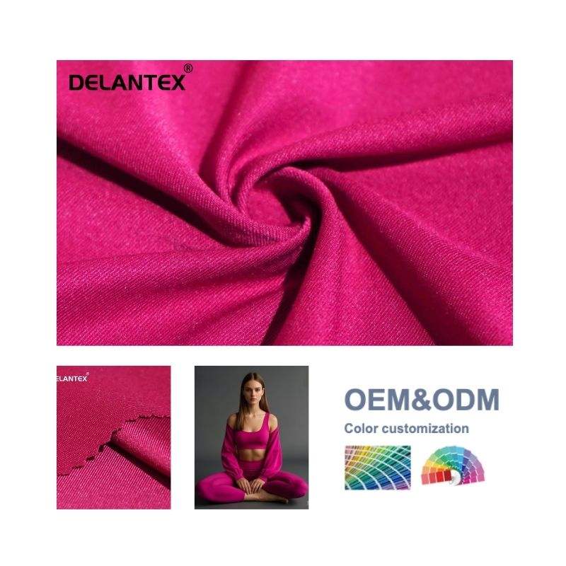 Delantex 92% Polyester 8% Spandex Strong 4 Way Stretch Yoga Fabric for Girls for Sports and Sweat Pants Swimwear