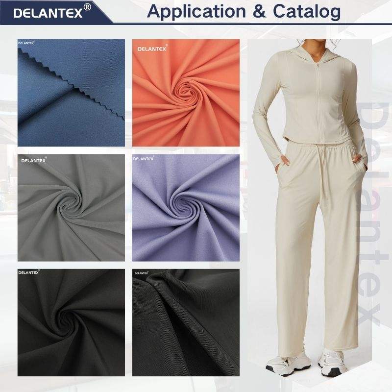 Delantex Breathable FDY Nylon Spandex 4-way-stretch Fabric for Skin Friendly Sportswear