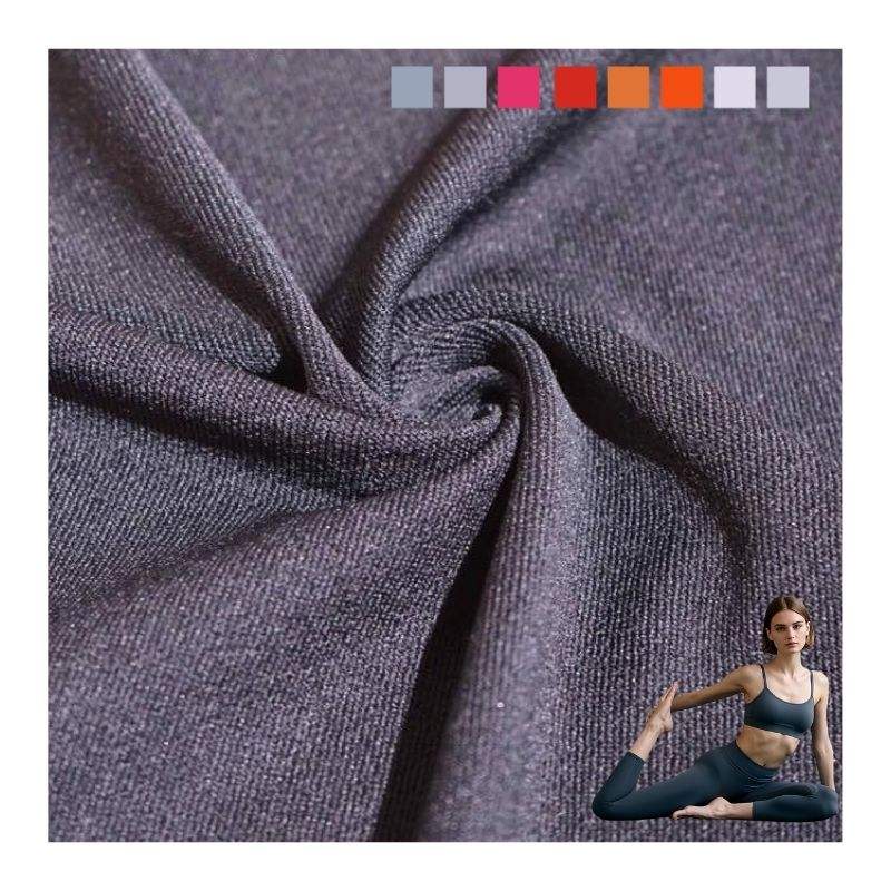 Delantex High Quality Interlock Plain Dyed Activewear Knitting Polyester Sapandex Fabric for Gym Tight Fitness Swimwear Wear