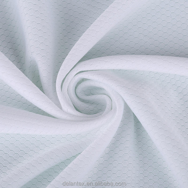 Delantex White Polyester Honeycomb Mesh Sports Jersey Fabric for Football Jersey Sublimation Printing T-Shirt