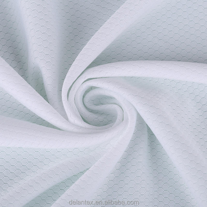 Delantex White Polyester Honeycomb Mesh Sports Jersey Fabric for Football Jersey Sublimation Printing T-Shirt