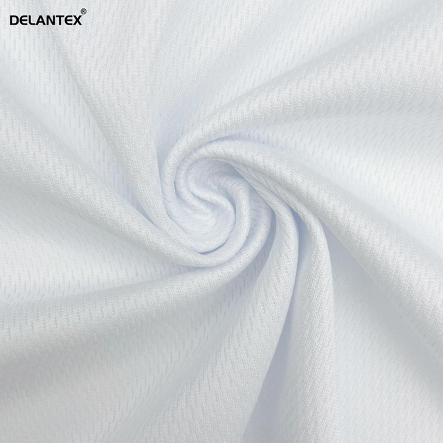 Delantex Fabric Supplier Hot Sale 2 Way Stretch White Bird Eye Mesh Fabric for Sublimation