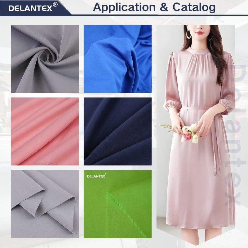 Delantex Fashion Fabric Stretch Printed scuba Crepecustom Printed Fabric for Woman