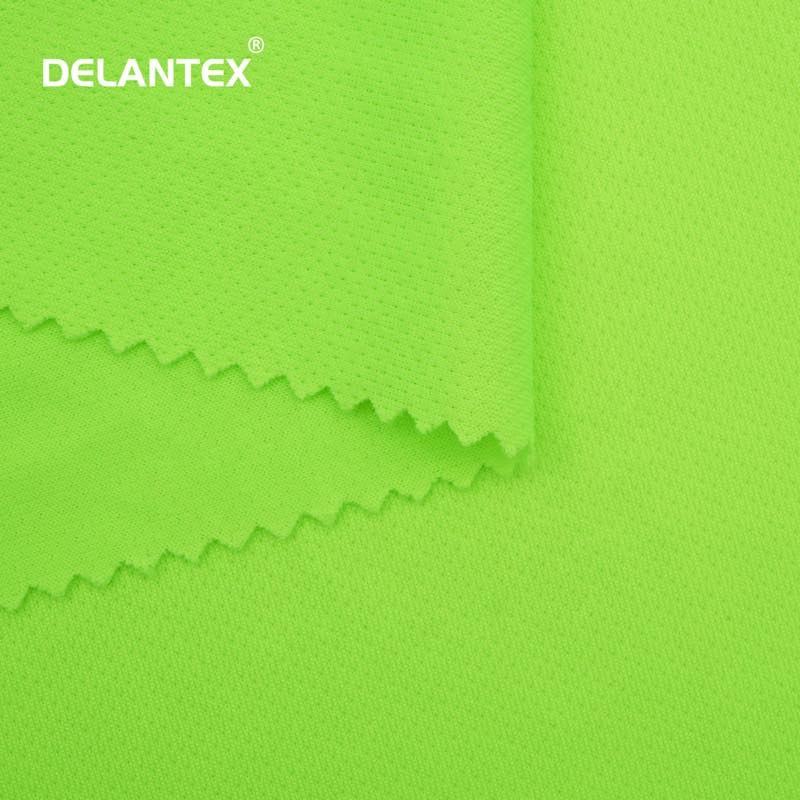Delantex Microfiber Eyelet Bird Eye Mesh Knit Fabric for Sport Wear Hi Vis Birdseye Fabric 150-160 Gsm