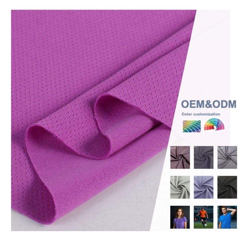 Delantex Cheap Price 75D 100%Polyester Mesh fabric 140gsm Knit Moisture Wicking Sportswear