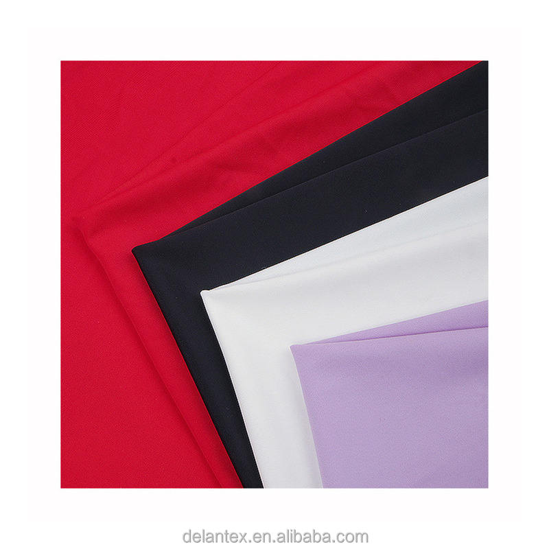 Delantex Plain Dyed scuba Crepe Fabric Knitted Polyester Spandex Fabric Mid Weight for Women Dress Garments