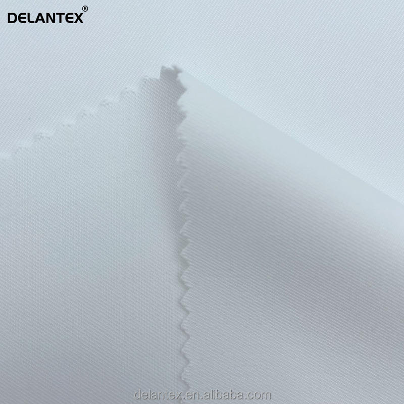 Delantex Hot Sale Thickening Cool White Fabric for Medical Uniform 100%polyester