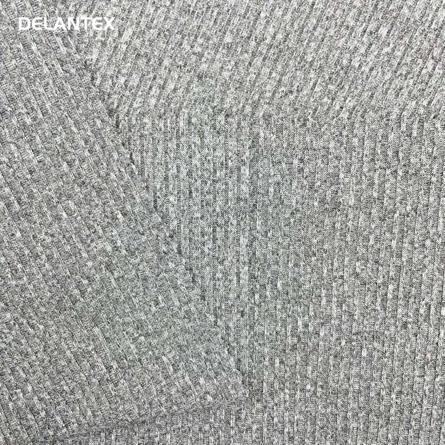Delantex Customized 4*2 Melange Rib Fabric 2 Sides Brushed for Cuff