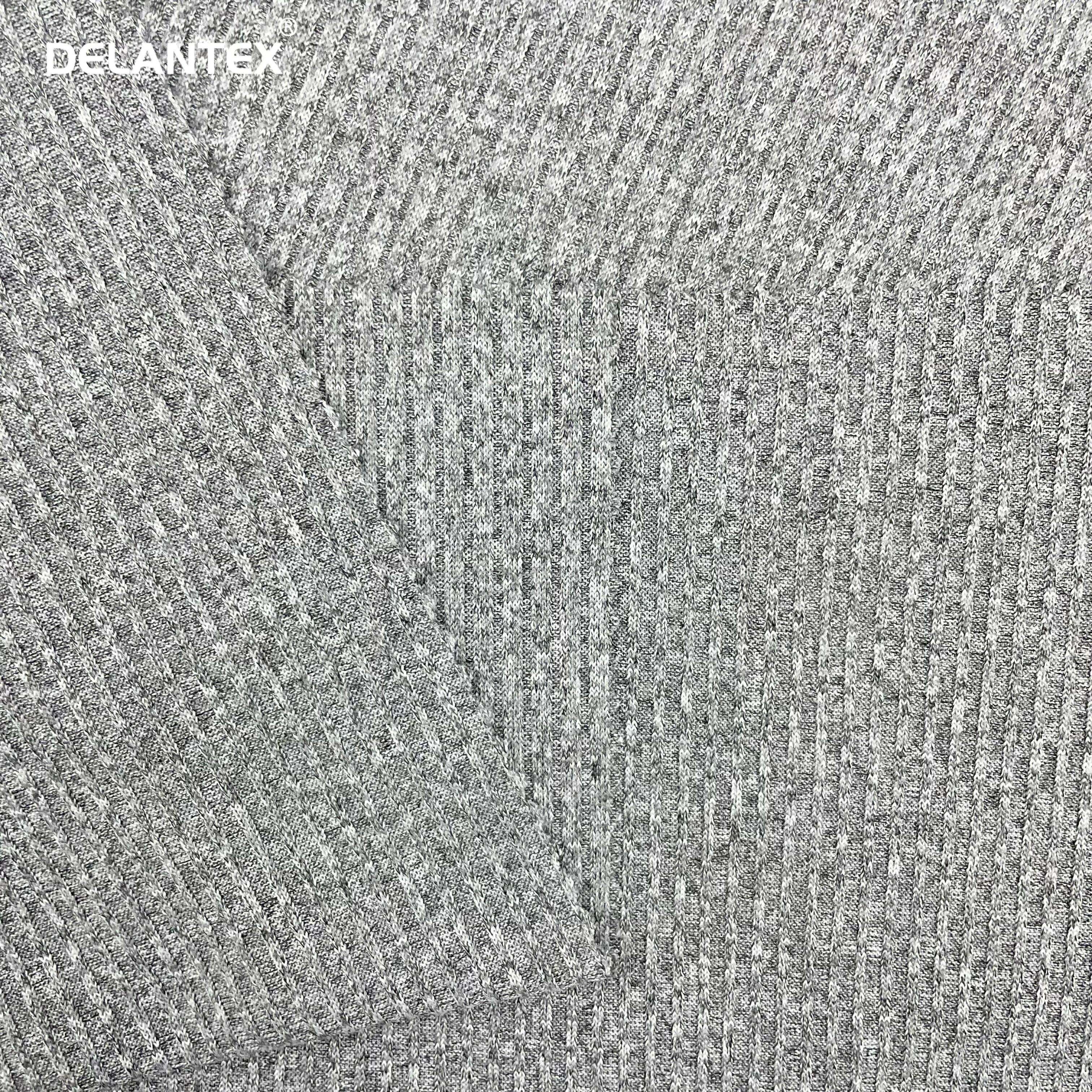 Delantex Customized 4*2 Melange Rib Fabric 2 Sides Brushed for Cuff